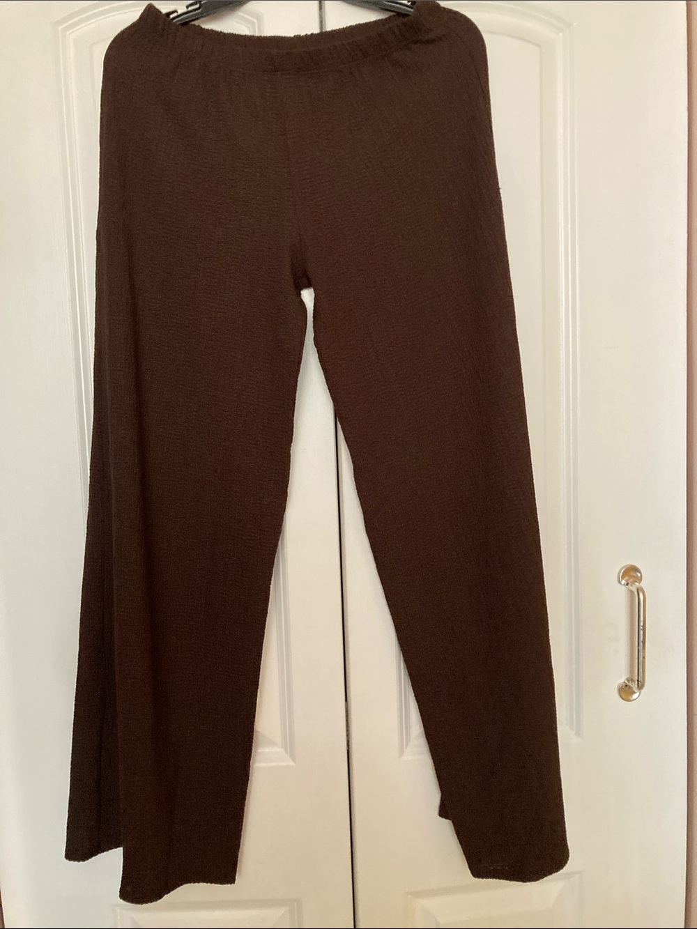 ASOS Brown Wide-Leg Elastic Waist Pants